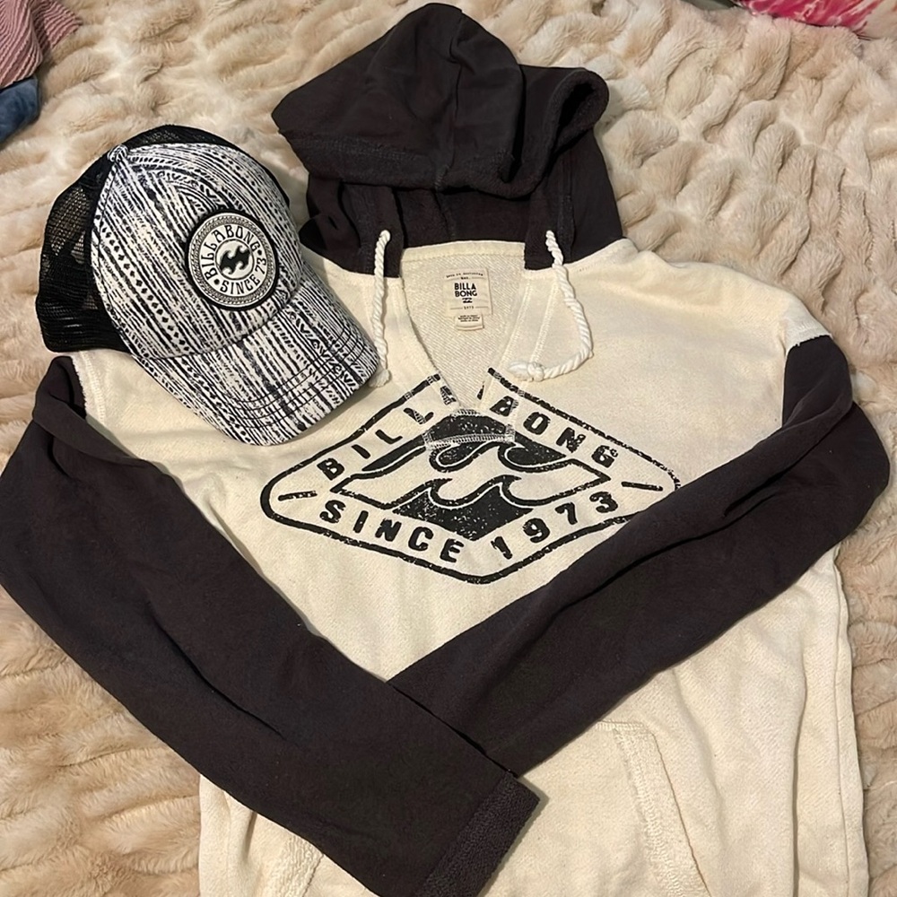 Billabong lightweight hoodie and trucker hat